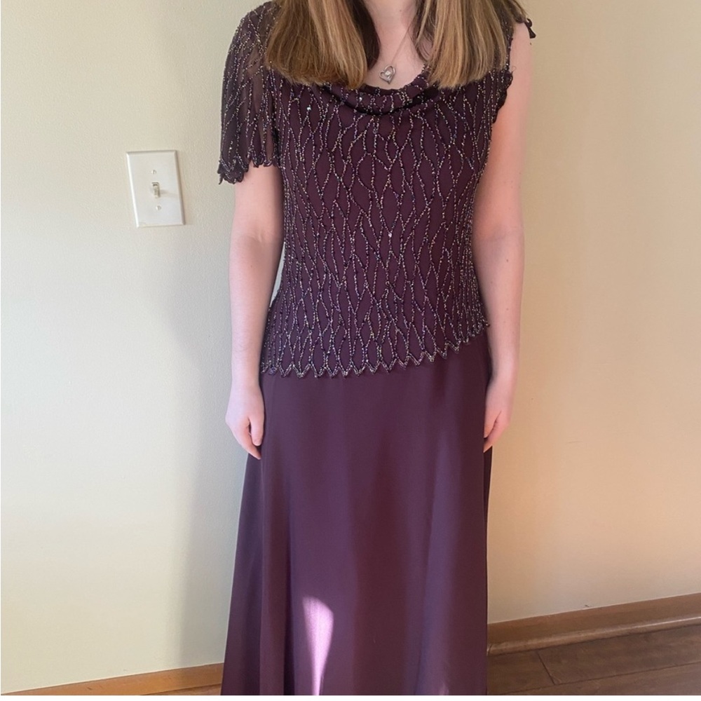 Rich burgundy sequin size 8 dress.